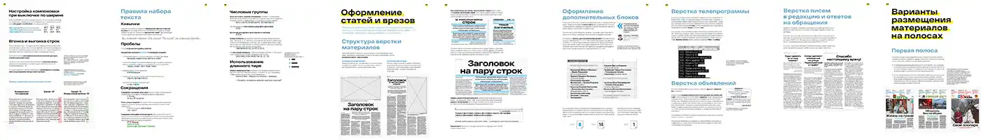 Страницы инструкции по использованию унифицированного шаблона газет